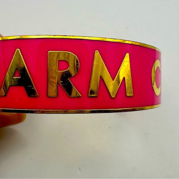kate spade ARM CANDY Bracelet Pink Gold Bangle Preppy Retro Summer - Picture 1 of 14